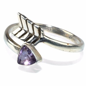 Anillos de plata de ley 925 con forma triangular, amatista azul púrpura, joyería de plata hecha a mano - Product Image 3