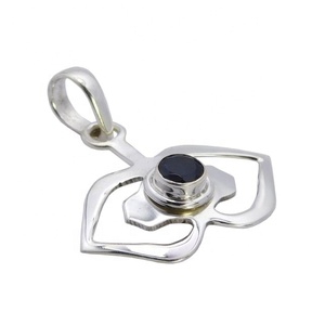 Latest 925 Sterling Silver Black Onyx Gemstone Pendant <b>Necklace</b> <b>Simple</b> Fancy Unisex Fine Jewelry with Vintage Style for Ladies - Product Image 1