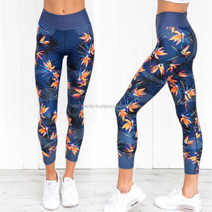 Pantalones de yoga coloridos Leggings personalizados Estampado de cintura alta Suave opaco Delgado para correr Mujeres Leggings Señoras - Product Image 3