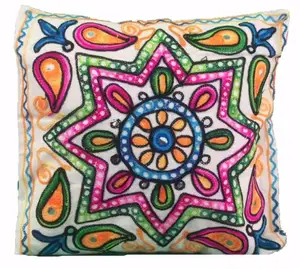 16" Sofa Pillow Vintage Suzani Embroidery Cushion Covers Handmade Art Home Cases Throw cover Decorative Embroidery Cushion art