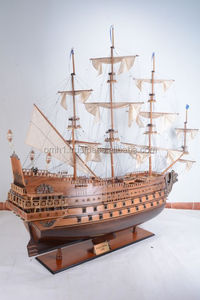 Modèle de bateau en bois artisanal Soleil Royal 200 cm Décoration nautique pour la décoration de la maison - Product Image 5