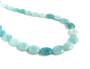 สร้อยคอลูกปัดหินรูปไข่หินอเมซอนสีฟ้าเครื่องรางลูกปัดคริสตัลทรงรีสำหรับทำเครื่องประดับสร้อยคอคริสตัลผู้หญิงขายส่ง - Product Image 3