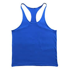Singlet de sport uni sans manches pour homme, singlet de musculation uni 100% coton - Product Image 1