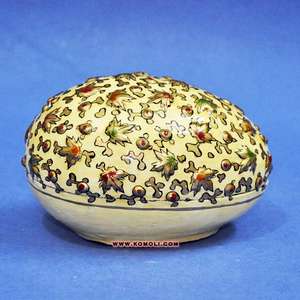 Boîte à bibelots en papier doré gaufré peint à la main avec la meilleure qualité et prix de gros de l'inde - Product Image 2