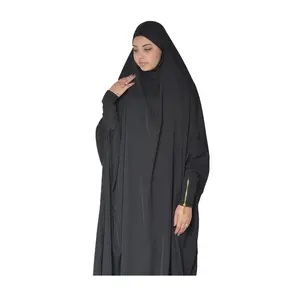 Gaun wanita Muslim cantik kualitas tinggi Overhead satu bagian Jilbab ritsleting Lengan Harga ekspor