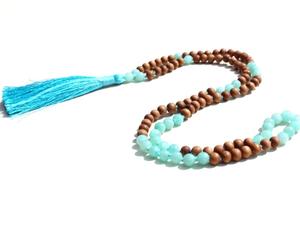 Collier Mala unisexe en bois de santal, 108 perles, malachite, noué à la main, style religieux hindou, pour fête ou cadeau - Product Image 6