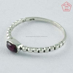 Magnifique grenat pierre 925 bague de fiançailles en argent sterling bijoux en gros pour anniversaire de fête de mariage - Product Image 3