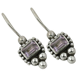 925 Solid Sterling Silver <b>Earrings</b> With Natural Amethyst Unique Gemstone Women Jewelry Wholesaler Price - Product Image 2