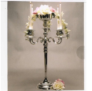 Candelabro de plata para decoración de boda, colgante de cristal bonito para boda - Product Image 3
