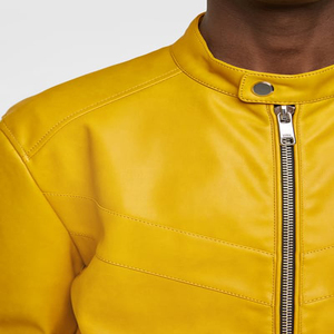 Chaqueta Bomber de Cuero Curtido con Cremallera para Hombre, Diseño Personalizado, Cuero Vacuno, Relleno de Poliéster y Algodón Ecológico, Talla Grande, Impermeable - Product Image 4
