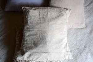 Couleur naturelle 30% coton 70% lin mélangé tissé Vintage décoratif housse de coussin Dot plaine maison bureau hôtel Thanksgiving nouveau - Product Image 3