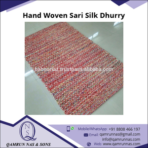 Offre Spéciale réversible moderne Sari soie Dhurry tapis lisse antidérapant avec motif abstrait tissé pour la maison hôtel utiliser des exportateurs de confiance - Product Image 2