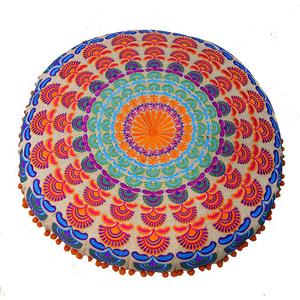 Cojín redondo bordado con Mandala para Yoga y meditación, almohada de diseñador indio para el suelo, Tatami, Colección Otoño 2022 - Product Image 4