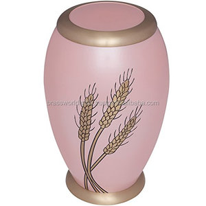 Aria Wheat American Style Metal Urn Suministros funerarios de cremación de latón para adultos Hecho en India por Brassworld - Product Image 2