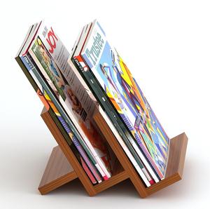 Soporte para revistas Bluewud Isvia Walnut, soporte para periódicos personalizable - Product Image 2