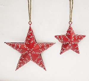 Fabricante confiable de último diseño decoración de alta calidad al por mayor corazón colgante de Navidad pintado a mano/metal de Venta caliente H - Product Image 3