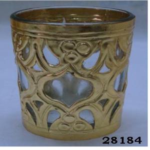 Gold Brass & Glass <b>Tealight</b> Votive - Product Image 2