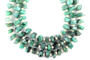 Gema Natural de Esmeralda verde, perlas facetadas, Briolette, fabricación de cuentas, collar, pendiente, bricolaje, calidad increíble - Product Image 5