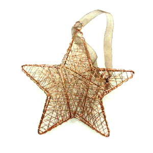 Adorno decorativo colgante de Navidad con forma de estrella, alambre de Metal, superventas - Product Image 1