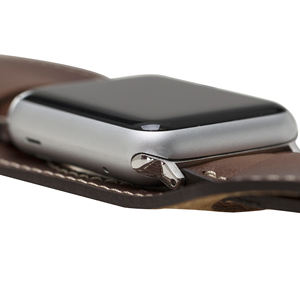 สายนาฬิกาหนังแท้พรีเมี่ยมวินเทจสำหรับแอปเปิ้ลวอทช์ซัมซุงกาแล็คซี่สมาร์ทวอทช์สำหรับผู้ชายผู้หญิงสายคล้องคลาสสิคโลโก้ตามสั่ง - Product Image 4