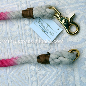 High QualityBRAIDED COTTON ROPE OMBRE COLOR <b>DOG</b> COLLAR and MATCHING <b>LEASH</b> - Product Image 1
