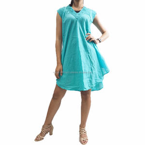 NAPAT ชุดเดรสคอวีแขนสั้นสำหรับผู้หญิง,ชุดเดรสกระโปรงสั้นสไตล์น่ารัก - Product Image 1