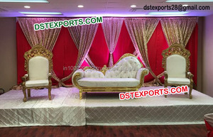 Conjunto de sofás de boda de la India real, conjunto de muebles de boda de último diseño, fabricante y distribuidor - Product Image 6