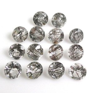 Piedras preciosas semipreciosas sueltas de corte redondo facetado de rutilo negro Natural de 4mm proveedor mayorista comprar tienda en línea Alibaba India 2024 - Product Image 1