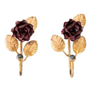 Metal Flower Robe Hook Wrought Iron Rose Hook - Product Image 1