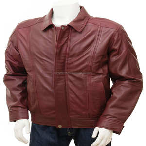 เสื้อแจ็กเก็ตหนังสำหรับนักขี่มอเตอร์ไซค์,แจ็กเก็ตหนังสีน้ำตาลแบบลำลองมีซิปทรงสลิมฟิตสำหรับไบเกอร์แจ็คเก็ตหนังสำหรับไบเกอร์ - Product Image 1