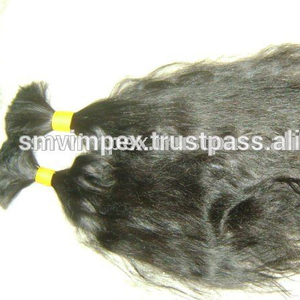 100% cutícula alineada Natural negro Remy extensiones de cabello humano indio a granel un donante 100% cabellos humanos - Product Image 2