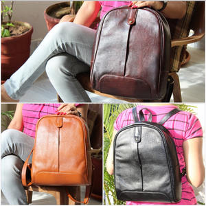 En Cuir véritable En Cuir De Mode Élégant Sac À Dos Sac D'école - Product Image 4