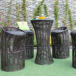 Juego de barra de ratán PE sintético de diseño único con estilo moderno Muebles de mimbre de tela para jardín al aire libre Patio para hoteles Villas - Product Image 1