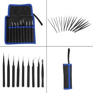 Vente chaude 9 PCS Noir En Acier Inoxydable Cils Pince À Épiler Ensemble Sûr Pince Main Outil D'entretien pour Bijoux DIY OEM ODM Options - Product Image 4