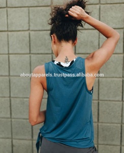 Camiseta sin mangas de cola larga Wishbone para gimnasio personalizada a granel, camisetas sin mangas para mujer - Product Image 6