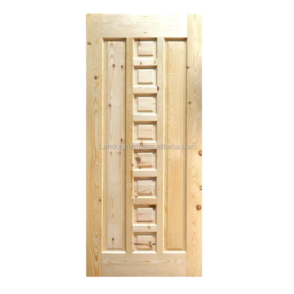 Porte intérieure en bois massif de pin noué avec Design minimaliste, meilleures offres du fabricant en gros populaire de malaisie