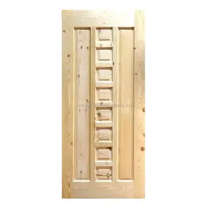 Popular Malaysia Wholesale Manufacturer Best Deals Classic Design Knotty Pine Interior Solid Wooden Door with Minimalist Design