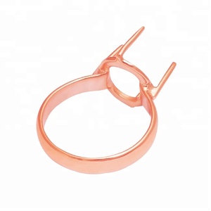 Gorgeous Rose Gold Oval Shape 925 Sterling Silver Ring <b>charm</b> <b>Jewelry</b> Finding Ring <b>For</b> Unisex. Wholesaler Manufacture BY CDP. - Product Image 4