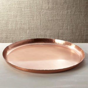 Hot Selling Modern Designed with Elegance Look Copper Hammered Round Thali 2025 - Product Image 2