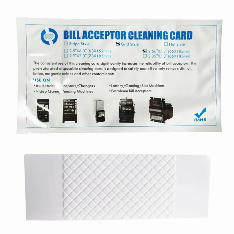 Fabrikant Dollar Bill Validator/Acceptor Gevlokt Cleaning Card (Hot Koop) met gunstige prijs