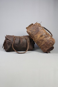 กระเป๋าเดินทางหนังดัฟเฟิลสำหรับสุดสัปดาห์,สไตล์วินเทจสีน้ำตาล-VCS 0017 - Product Image 2