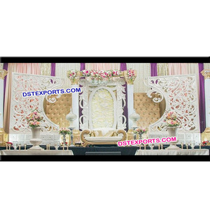 Paneles de fondo de boda asiática, de pie, blanco perla, para escenario - Product Image 1