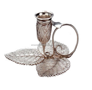 Traditional Shiny Nickle Plated <b>Candlestick</b> <b>Holder</b> - Product Image 3