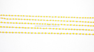 Rosario de cuentas Chapado en plata envuelto en alambre de Calcedonia amarilla chapado en oro hecho a mano CZ moneda piedra natal Boho encanto cadena - Product Image 5