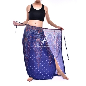 Pantalon sarong imprimé paon, pantalon portefeuille, pantalon de plage - Product Image 5