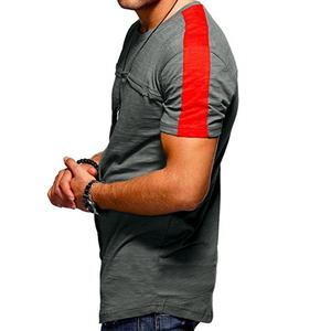 เสื้อยืดแขนสั้นผ้าคอตตอนถักแบบลำลองสำหรับผู้ชายแบรนด์แฟชันใหม่สำหรับฤดูร้อน - Product Image 2