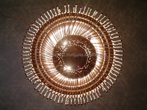 BR189 Lustre en laiton marocain de reproduction antique de Style européen avec éclairage de plafond pendentif d'abat-jour de dôme - Product Image 3