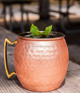 NOUVELLE TASSE EN CUIVRE POLI EN NICKEL MARQUÉ DU FABRICANT INDE-16 OZ - Product Image 4