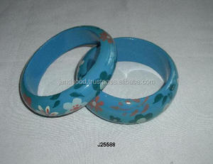 Bracelets en bois peints à la main avec motif floral, bijoux indiens peints à la main, bracelets et bracelets pour tous les âges - Product Image 3