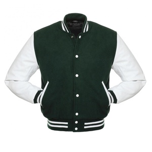 Chaqueta Bomber de Béisbol Varsity de Alta Calidad para Hombre, Talla Grande, de Invierno, con Mangas de Cuero y Lana - Product Image 4